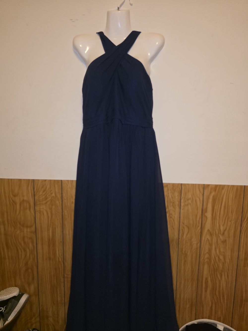 Azazie Navy One-Shoulder Maxi Dress